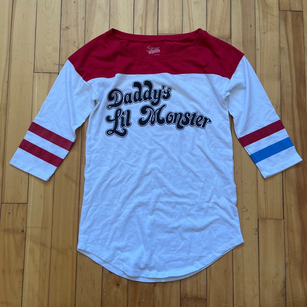 Suicide Squad Harley Quinn Daddys Lil Monster Baseball Tee Shirt Women S Cosplay